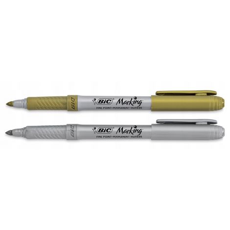 Markery permanentne Bic Marking 1.8mm, Złoty+Srebrny - 3